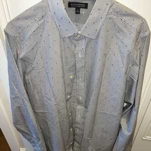 Banana Republic Striped and Dotted Dress Shirt Large